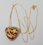 14k Gold Heart Pendant Necklace