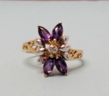 14k Gold Amethyst Ring