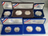 2 Pc Congress and 2 Liberty Commemorative Siver Dollar Mint Sets and 2 Single Silver Dollars