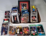 Tray lot of Basketball Cards, Most in Acrylic Cases