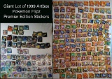 Giant lot of 1999 Pokemon Artbox Flipz Premier Edition Stickers