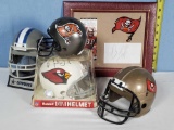 Signed Miniature Football Helmets Bucs & Cardinals