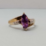 Vintage 10k Gold Amethyst Ring