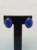 14k Gold & Lapis Clip On Earrings