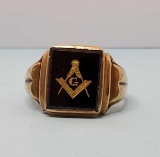 Vintage Men's 10k Gold Masonic Ring