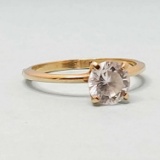 10k Gold Solitaire Cubic Zirconia Ring