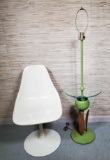 Vintage Tulip Fiberglass Chair & Table Lamp