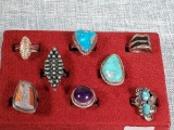 8 Sterling Silver Rings