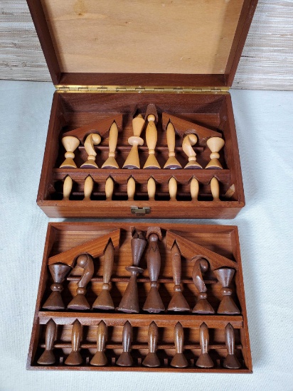 1958 Anri Arthur Elliot Universum Space Age Wooden Chess Set