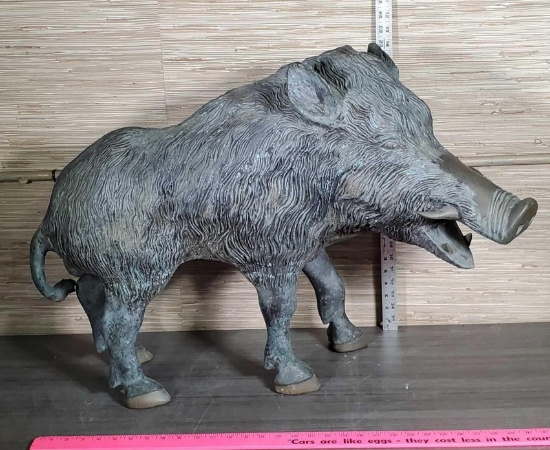 24" x 32" Bronze Wild Boar Sculpture