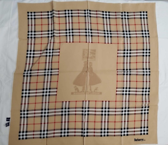 Authentic Vintage Burberry Silk Scarf w/ coa