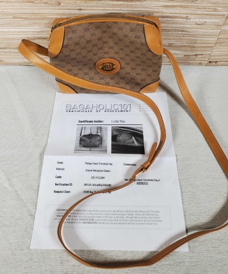 Authentic Vintage Gucci Crossbody Bag with Coa