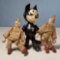 2 Schoenhut Wood Acrobatic Clowns and Schoenhut 1922 Felix the Cat with Jointed Tail