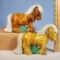 2 Gunnar Nyland for Rorstrand Pottery Horses in Earth Tone Brown Glazes.