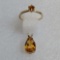 14K Yellow Gold & Topaz Pendant and 10K Yellow Gold & Citrine Ring