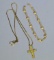 14k Gold Cross Necklace & Heart Bracelet