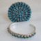Native American Sterling Silver & Petit Point Turquoise Jewelry