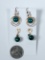 14K Yellow Gold & Green Glass Bead Earrings