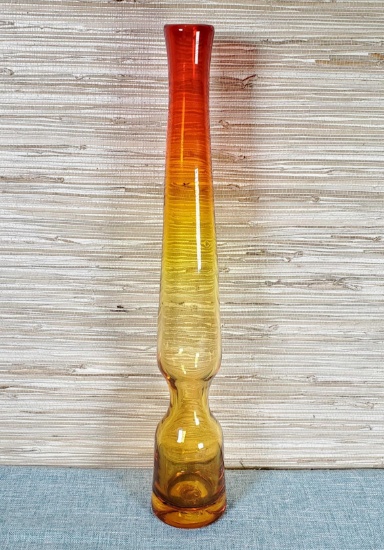 Mid Century Tangerine Bischoff Rocket Vase