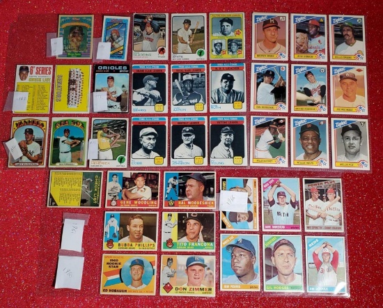 41 Vintage Baseball Cards Incl 1960-1973 Topps, 1990s Lenticular Kelloggs & 1992 Ziploc Series