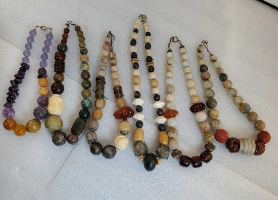 6 Vintage Trade Bead Necklaces From Around The World Bead Collection