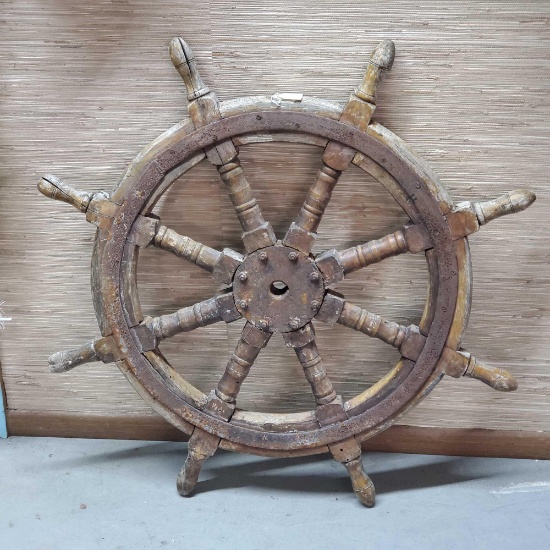 37" Wood & Iron Ships Wheel