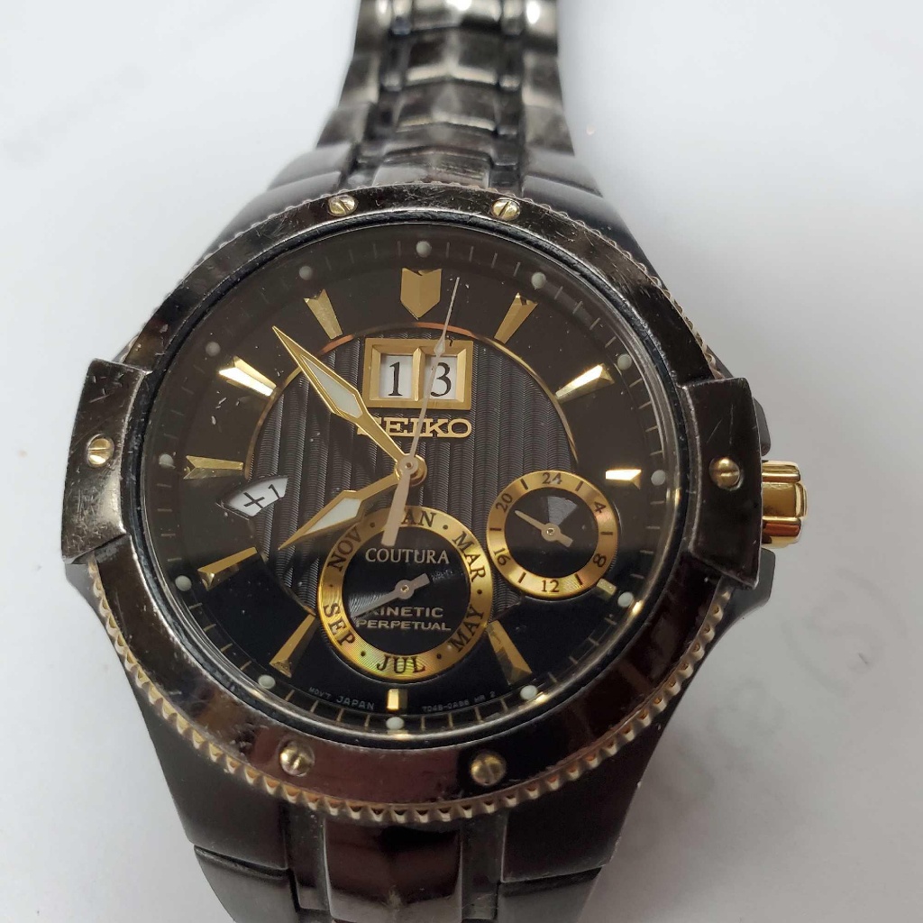 42mm Seiko Coutura Kinetic Perpetual Calendar Watch Black Dial | Jewelry,  Gemstones & Watches | Online Auctions | Proxibid