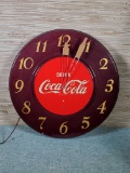 Vintage 17 3/4 Inch 1950s GE Art Deco Drink Coca Cola Diner Soda Sign Wall Clock Made in USA