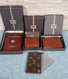 3 New in Boxes Italian Giudi Leather Wallet & Accessories Plus Louis Vuitton Card Holder