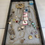 Tray Lot Of Sterling Silver & Gold Filled Jewelry