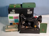 Singer Featherweight 221-1 Sewing Machine in Original Case with Extras