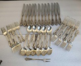 38 Pieces Wallace Sterling Silver Rose Point Flatware (28.5 Troy oz.)