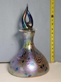 Igor Muller Czech Republic Loetz Style Iridescent Art Glass Bottle