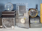 Waterford Cut Crystal Frame, 4 Types of Wine Coasters and Clock