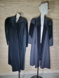 2 Great 1980's Ladies Black Full Length Coats