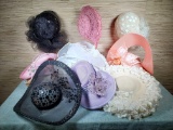 Collection of Vintage Couture Ladies Straw Hats