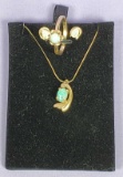 Opal Jewelry Set in 14k & 10k Gold