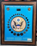 United States Twentieth Centuy Type Coins in Wall Hung Display