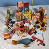 Great Lot of Vintage Wind Up and Other Tin Toys, Many with Boxes