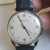 1950-55 IWC Schaffhausen Manual Wind Wrist Watch Staybright Steel Case & Gold Hands, 36mm