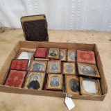 Box Full of Ambro/ Daguerreotypes in Cases and Album of Tin Type & Carte de Vista Photographs