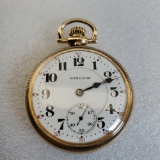 1913 Hamilton 21 Jewel Open Face Montauk Case 16s Pocket Watch