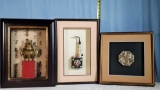 3 Shadowbox Decorator Displays after Famous Asian Art Collectible Objects