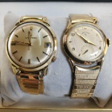 2 Vintage Wrist Watches 14K Gold Bulova Accutron & 14K Gold Filled Lord Elgin