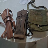 Leather Horseback Rifle Scabbard Holster, Suede Leather Over The Shoulder Quiver & Solo Laptop Bag