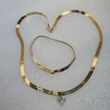 14K Yellow Gold Necklace & Bracelet