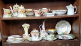 2 Shelves of Vintage Porcelains - Nippon, Noritake and Japan, Germany, Limoges and More