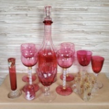 Collection of Vintage and Antique Cranberry Glass