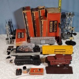 5 Lionel Train Cars with Boxes, Beacon Tower and Other Accessories