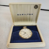 Hamilton 21 Jewel Solid 14K Yellow Gold Wadsworth Hamilton Open Face Case Pocket Watch